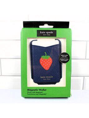 Kate Spade New York Magnetic Wallet For MagSafe Strawberry Design Holds 3 Cards